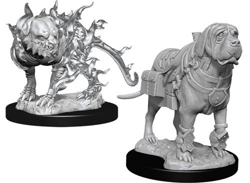 Nolzur's Marvelous Unpainted Miniatures - Mastif & Shadow Mastif