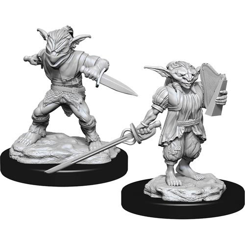 Nolzur's Marvelous Unpainted Miniatures - Goblin Male Rogue & Goblin Female Bard
