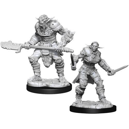 Nolzur's Marvelous Unpainted Miniatures - Bugbear Barbarian & Bugbear Rogue