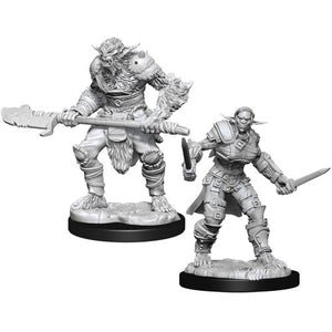 Nolzur's Marvelous Unpainted Miniatures - Bugbear Barbarian & Bugbear Rogue